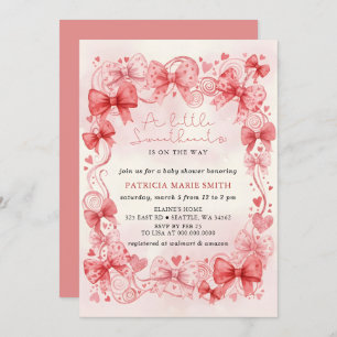 Little Sweetheart Valentines Girl Baby Shower Invitation