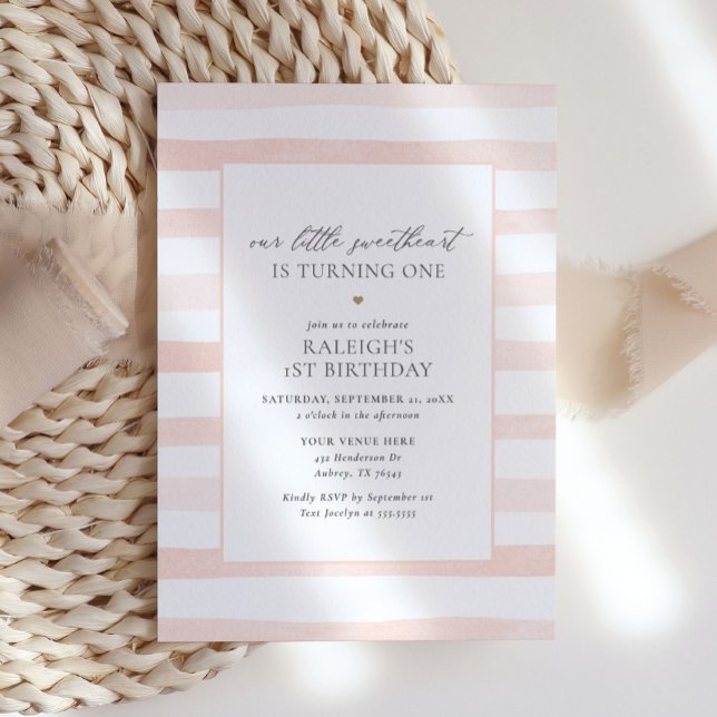 Little Sweetheart Valentines Girl Birthday Invitation (Creator Uploaded)