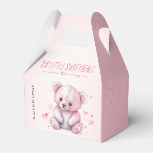 Little sweetheart watercolor bear Baby Shower Favour Box