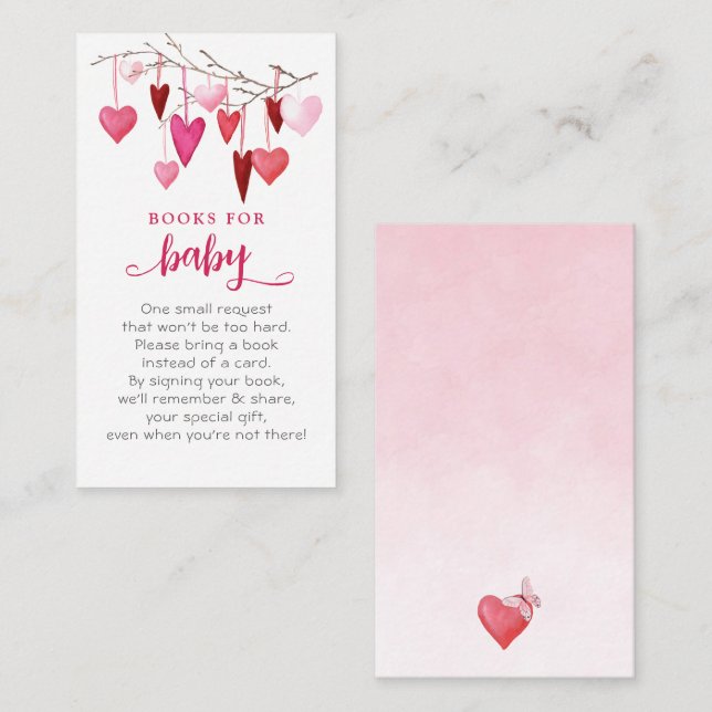 Little Sweethearts Pink Books For Baby Enclosure Card (Front/Back)