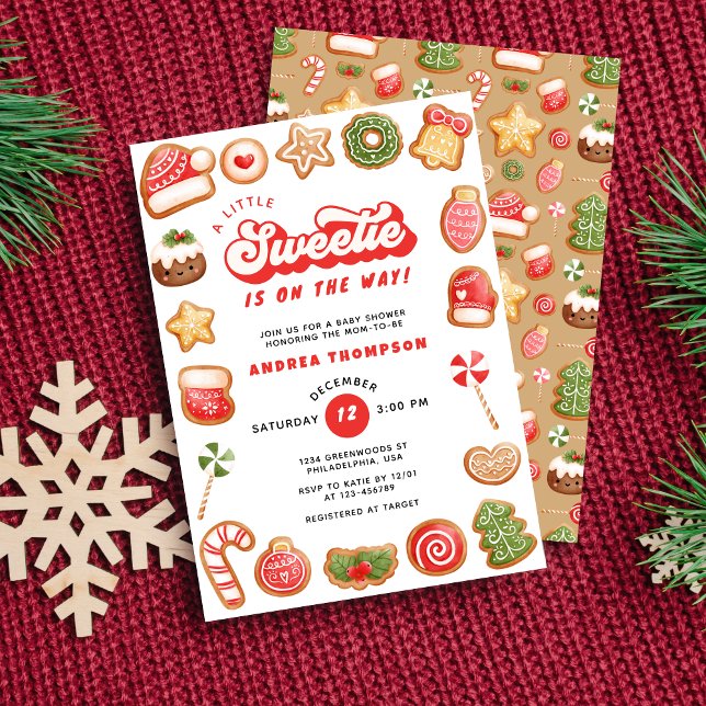 Little Sweetie Gingerbread Baby Shower Christmas  Invitation (Creator Uploaded)