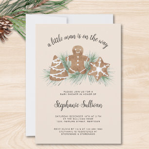 Little Sweetie Gingerbread Christmas Baby Shower Invitation