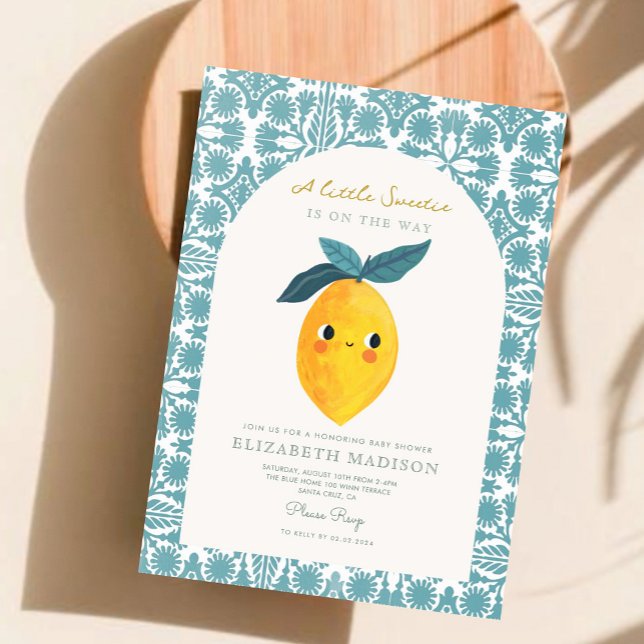 Little Sweetie is in the way  Lemon Baby Shower  Invitation (Creator Uploaded)