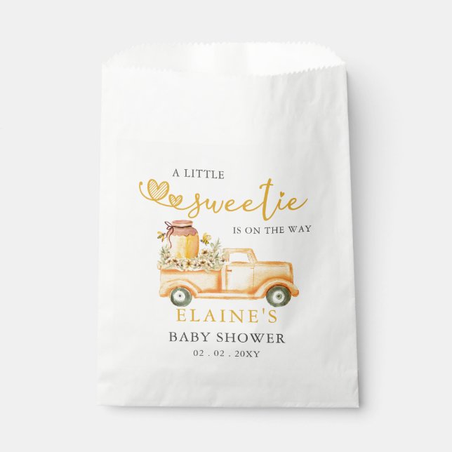 Little Sweetie Is On The Way HoneyBee Baby Shower Favour Bags (Front)