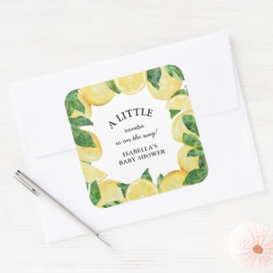 Little Sweetie Lemon Baby Shower  Square Sticker