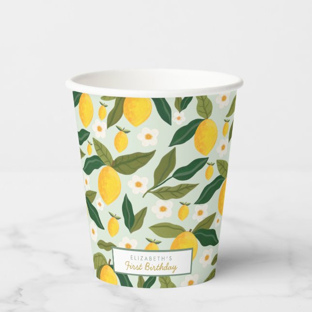 Little Sweetie Lemon Birthday Paper Cups (Front)