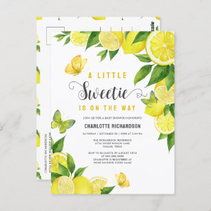 Little Sweetie Lemon Citrus Baby Shower Invitation Postcard