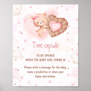 Little Sweetie Pink Baby Shower Game Time Capsule  Poster