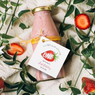 Little Sweetie Strawberry 1st Birthday Favour Tags