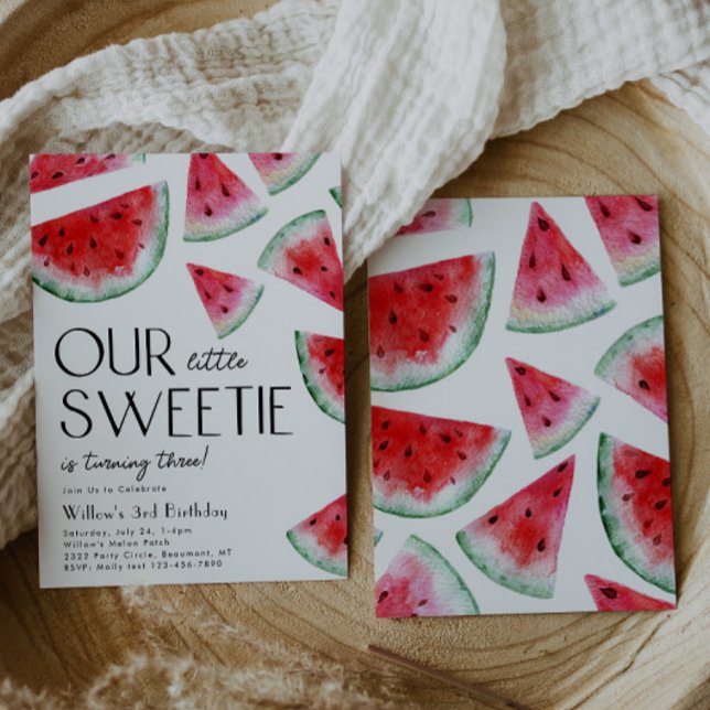 Little Sweetie Watermelon Birthday Invitation (Creator Uploaded)