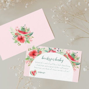 Little Sweetie Watermelon Floral Books for Baby Enclosure Card