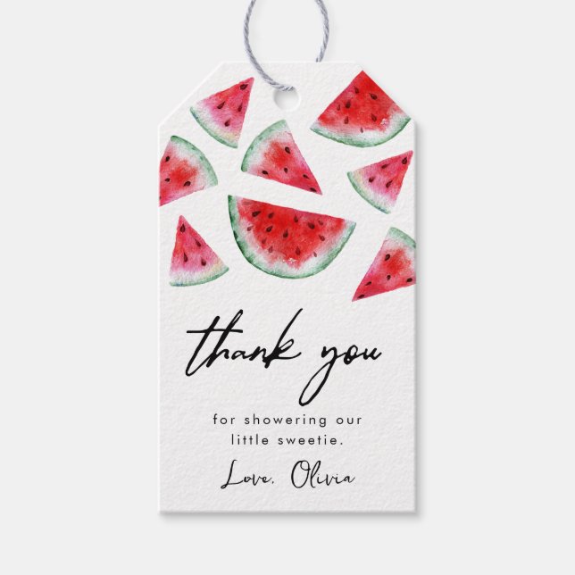 Little Sweetie Watermelon Shower Favour Tags (Front)