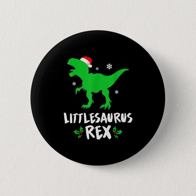 Little T Rex Matching Family Christmas Dinosaur Sh 6 Cm Round Badge (Front)
