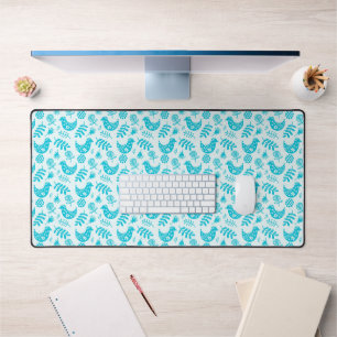 Little Teal Birds Desk Mat