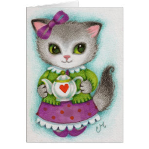 Little Teapot - Cute Cat Art
