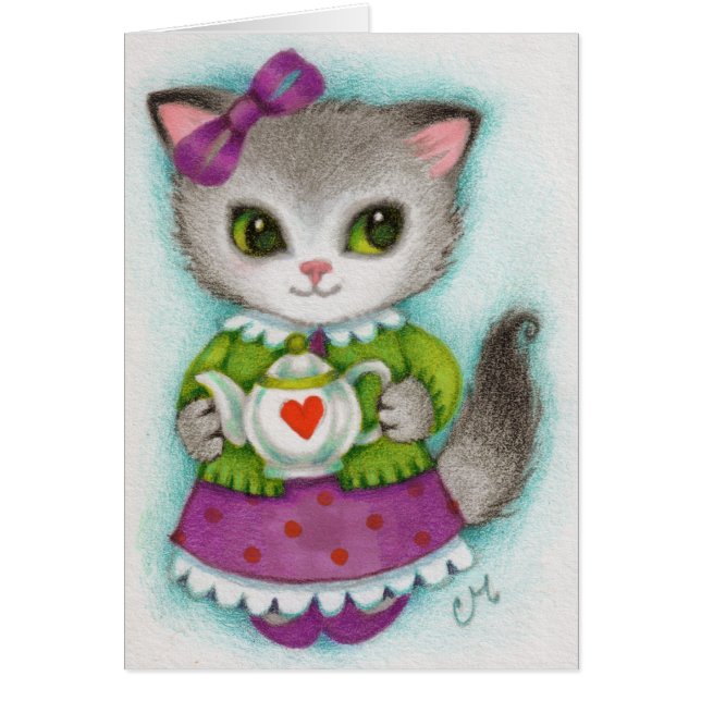 Little Teapot - Cute Cat Art (Front)