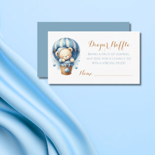 Little Teddy Bear Blue Hot Air Balloon Enclosure Card