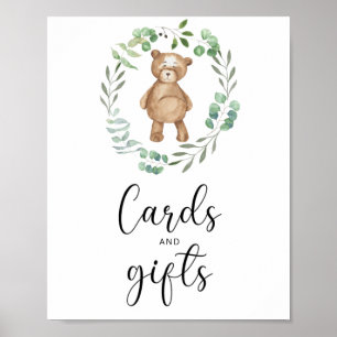 little teddy bear cards and gifts baby shower poster