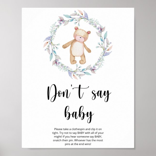 Little teddy bear Don't say baby  Poster (Front)