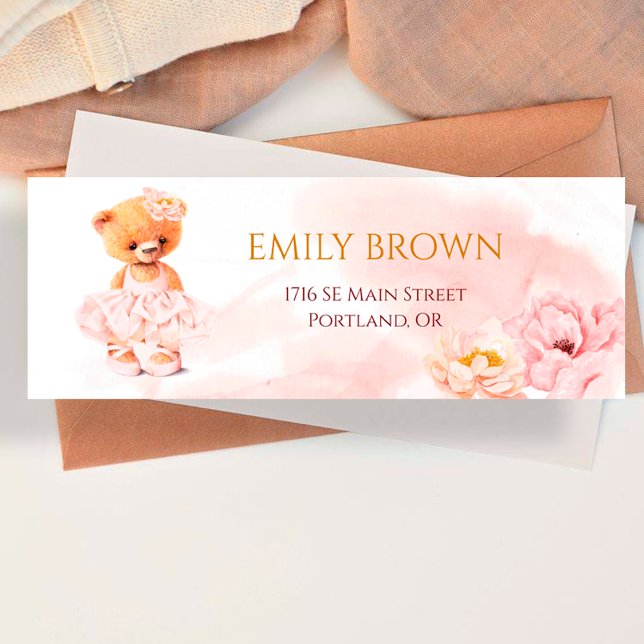 Little teddy bear flower princess pink watercolor (Creator Uploaded)