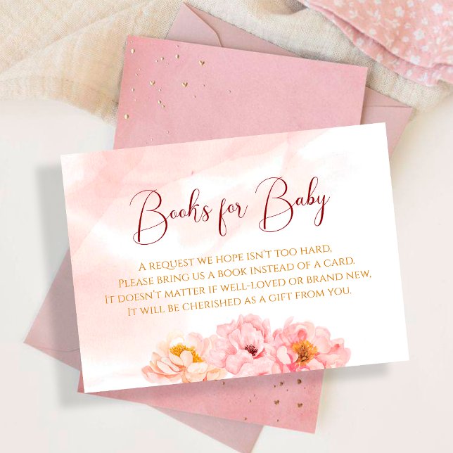 Little teddy bear flower princess pink watercolor enclosure card (Creator Uploaded)