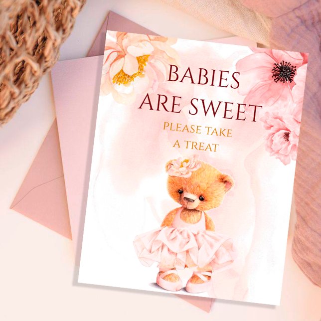 Little teddy bear flower princess pink watercolor photo print (Creator Uploaded)