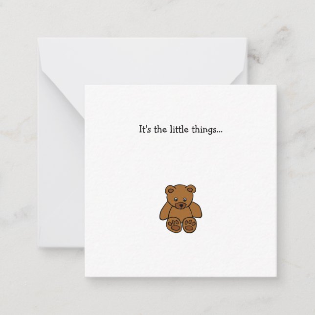 Little Teddy Bear Mini Thank You Note Card (Front)