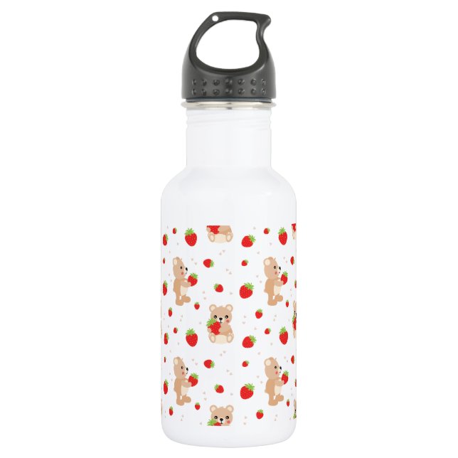 Little teddy bear with berry 532 ml water bottle (Front)