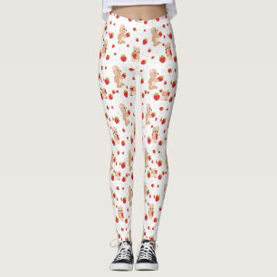 Little teddy bear with berry leggings