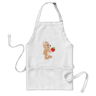 Little teddy bear with berry standard apron