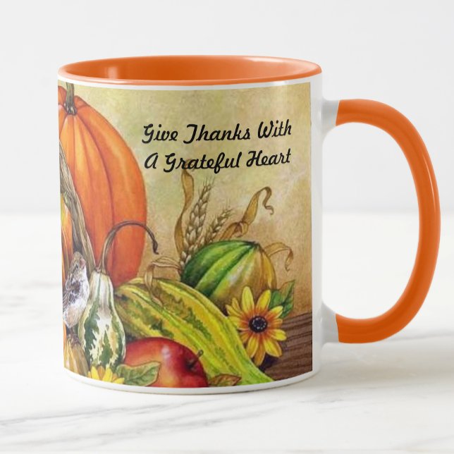 Little Thanksgiving Bird Harvest Mug Cup Orange (Creator Uploaded)