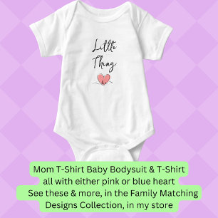 Little Thing - Pink Heart - Matching Mom Bub Pair Baby Bodysuit