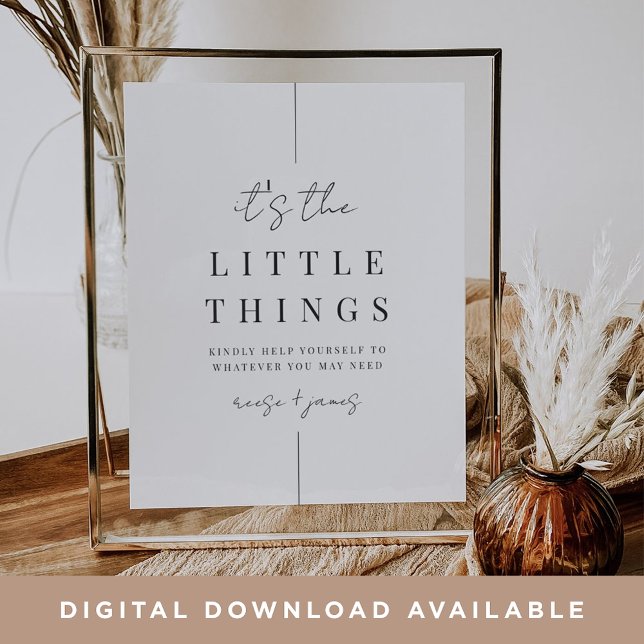 "Little Things" Wedding Bathroom Basket Sign (Creator Uploaded)