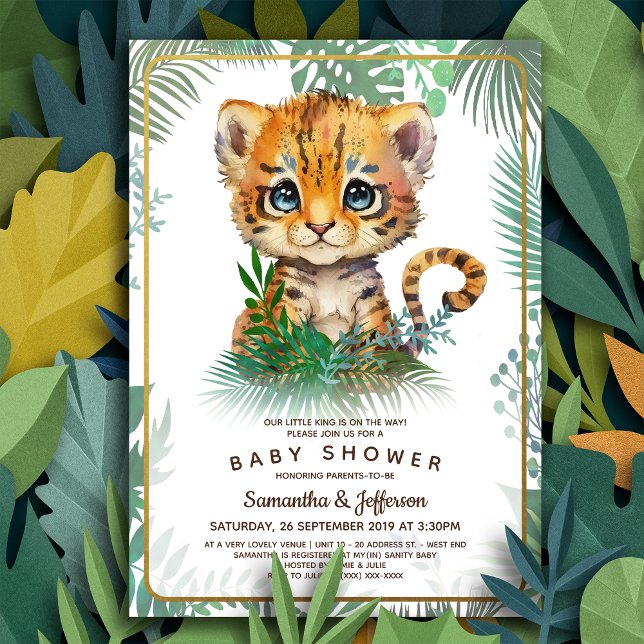 Little Tiger Baby Shower  Invitation (Start your celebration with our “roar-some” very cute tiger baby shower invitation.)