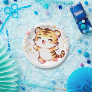Little Tiger Baby Shower Paper Plate