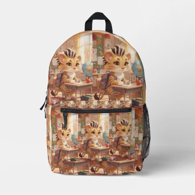 Little Tiger, Big First Day Printed Backpack (Front)