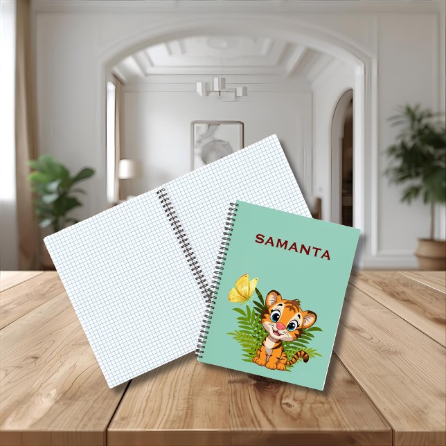 Little Tiger & Butterfly Deluxe Spiral Notebook (Creator Uploaded)