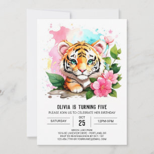 Little Tiger Editable Birthday Invitation