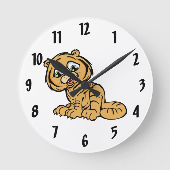 Little Tiger Round Clock (Front)