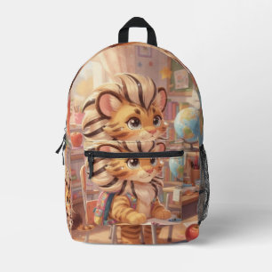 Little Tiger Scholar – A Whimsical Journey Printed Backpack
