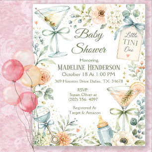 Little Tini One Martini Baby Shower Invitation