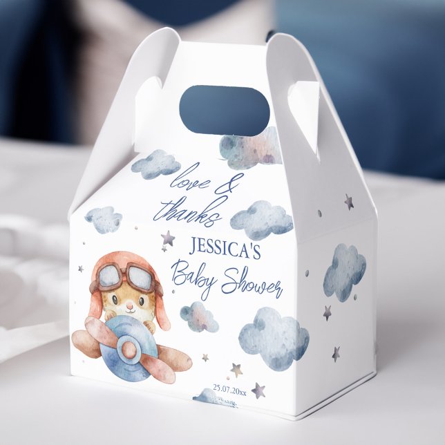 Little tiny pilot aeroplane baby shower favour box (Little tiny pilot airplane baby shower favor box baby shower favors elegant favor box)