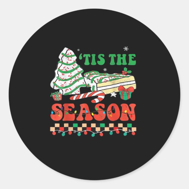 Little Tis The Season Classic Round Sticker (Front)