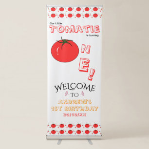 Little Tomatie Is Turning One Cute 1st Birthday Retractable Banner