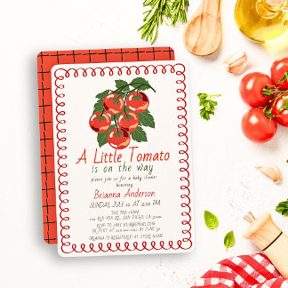 Little Tomato Red Italian Girl Baby Shower Invitation