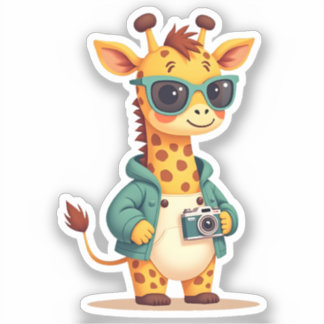 Little Tourist Giraffe | Kawaii Adventure Art