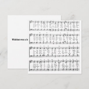 Little Town Bethlehem Sheet Music Christmas Holiday Card