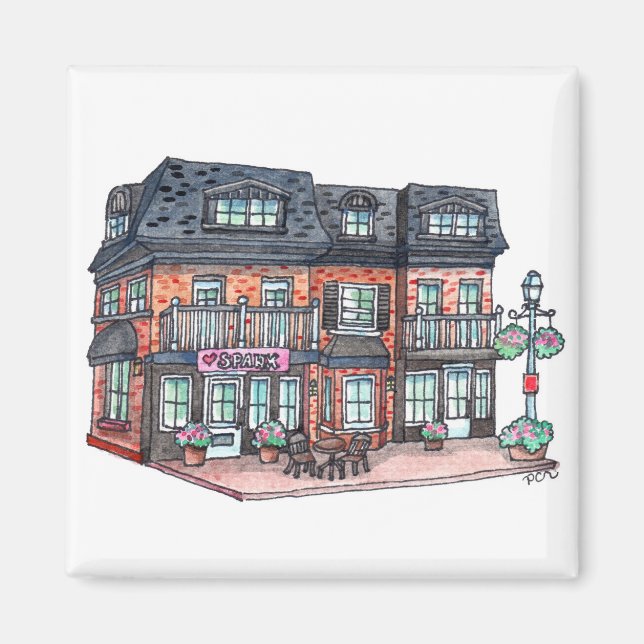 Little Town Cafe Magnet (Front)