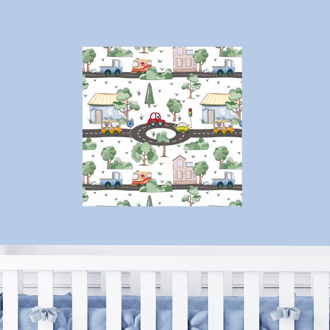 Little Town & Cars Colourful Pattern Poster (Creator Uploaded)