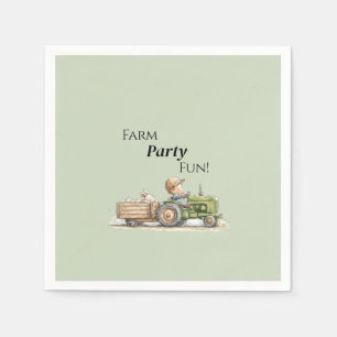 Little Tractor Farm Birthday Napkin